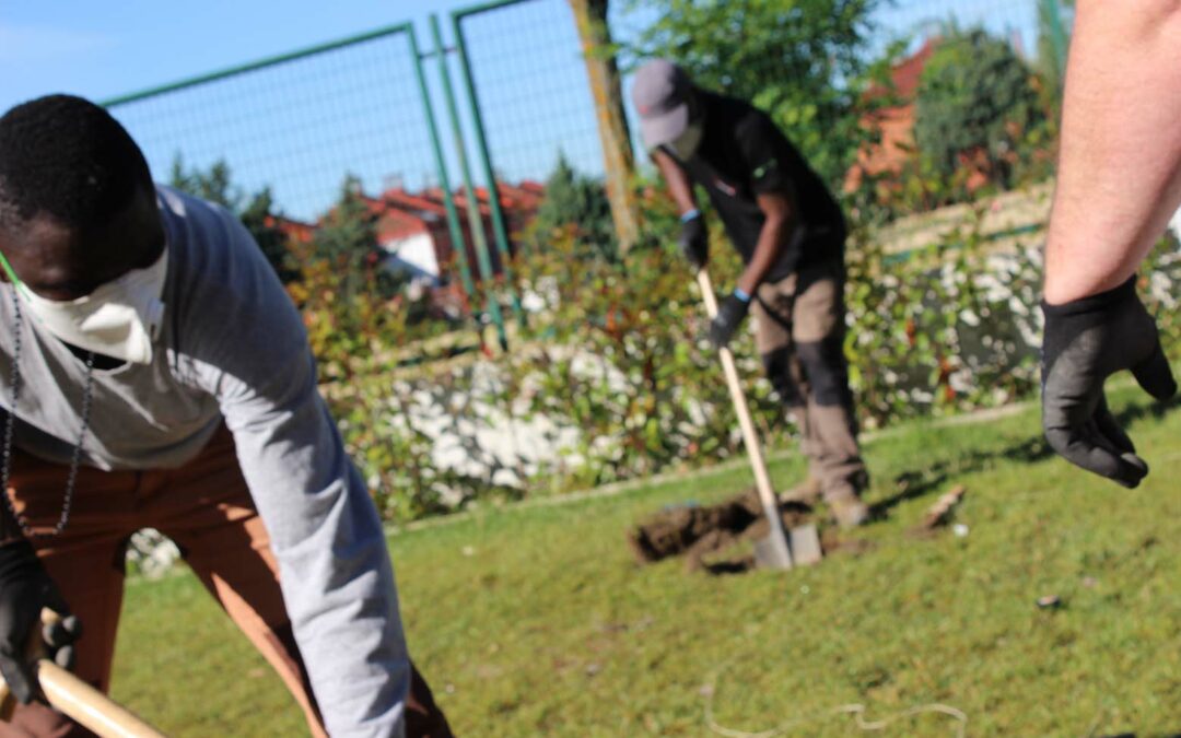 Diseño construcción del jardín del centro de refugiados de Getafe